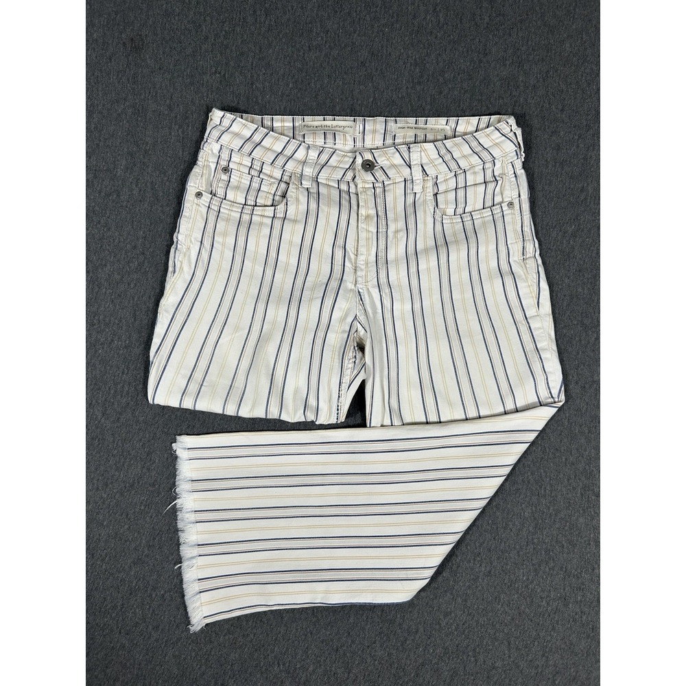 Pilcro and the Letterpress Anthropologie High-Rise Bootcut Striped Jeans Size 29